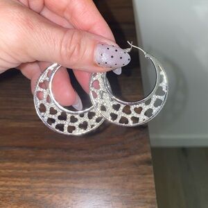Swarovski Silver Heart Hoop Earrings